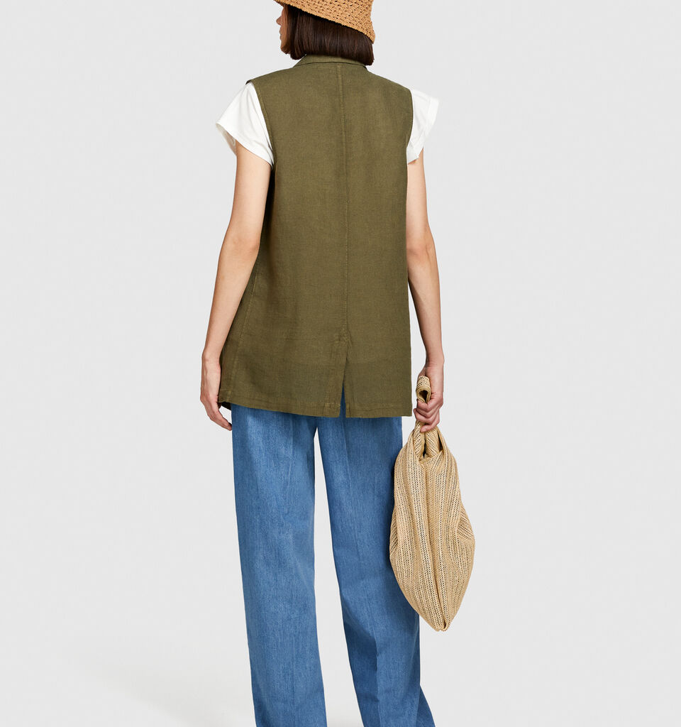 Palazzo trousers in chambray - women's palazzo jeans - Blue | Sisley image number 3